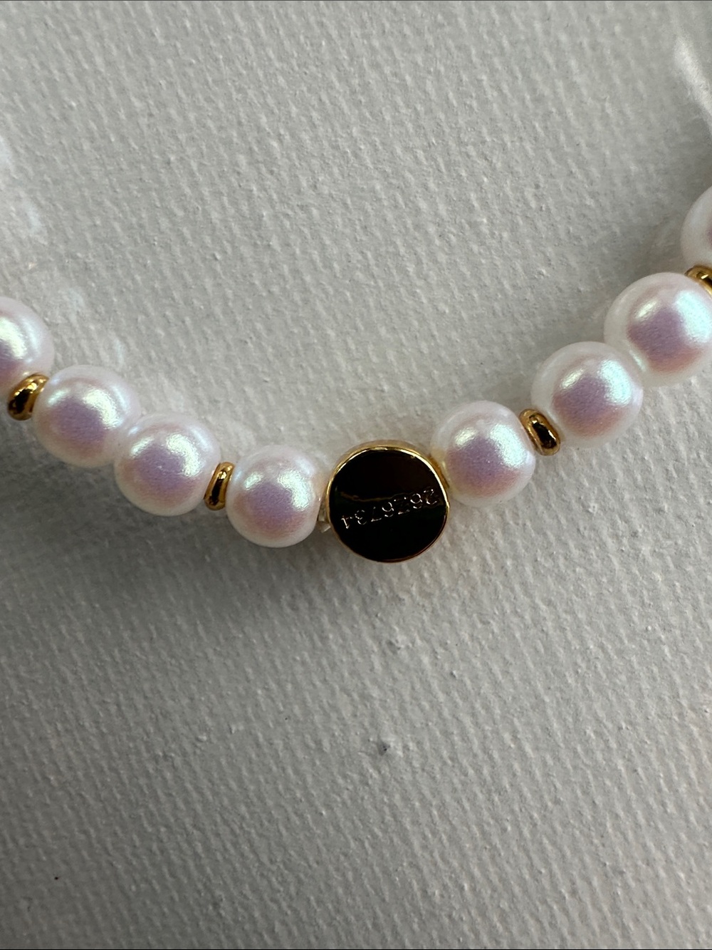 Little Words Project Soccer Pearl Base Bracelet with Gold Accents White Size ML - Picture 6 of 8